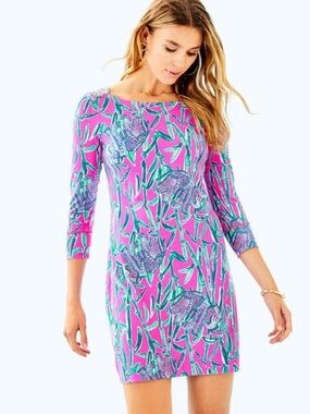 Lilly Pulitzer shift Sophie dress medium pink elephant print